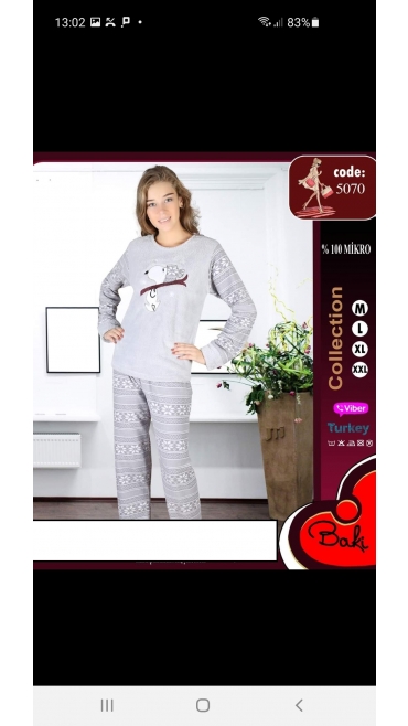 pijama dama baki cocolino 100%micro m-2xl 4/set