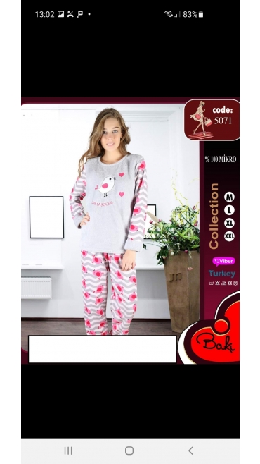 pijama dama baki cocolino 100%micro m-2xl 4/set