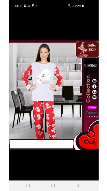 pijama dama baki cocolino 100%micro m-2xl 4/set