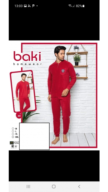 pijama barbati baki cocolino 100%micro m-2xl 4/set