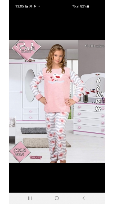 pijama fete cocolino 100%micro 6-14 ani 5/set