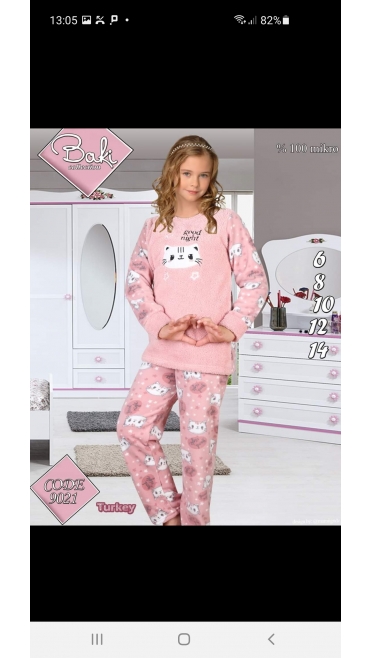 pijama fete cocolino 100%micro 6-14 ani 5/set