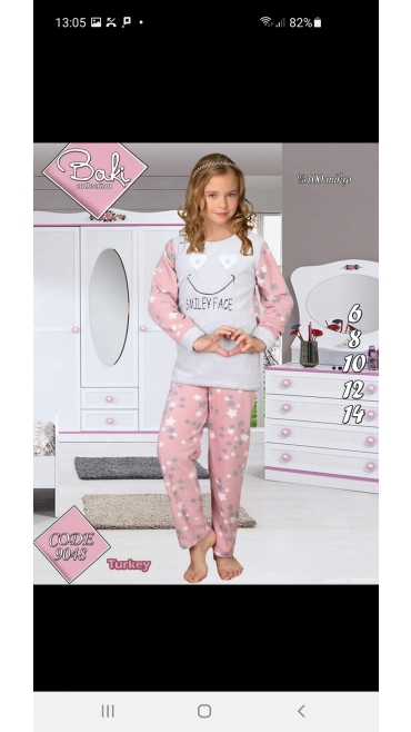 pijama fete cocolino 100%micro 6-14 ani 5/set