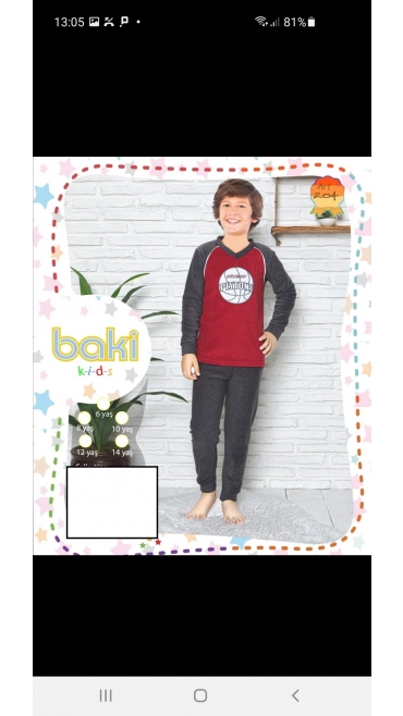 pijama baieti polar 100%micro 6-14 ani 5/set