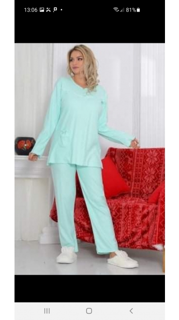 pijama dama baki fitil 100%bbc l-2xl 3/set