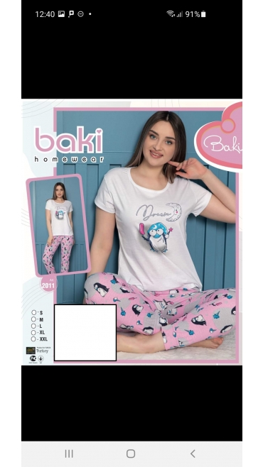 pijama dama baki  100%bbc s-2xl 5/set