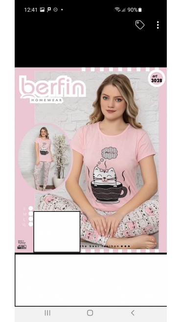 pijama dama berfin 100%bbc s-xl 4/set