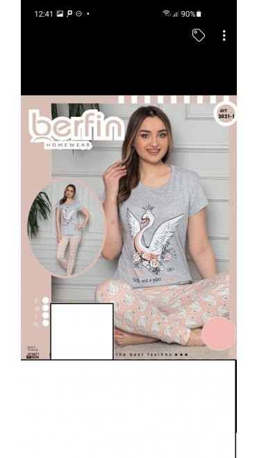 pijama dama berfin 100%bbc s-xl 4/set