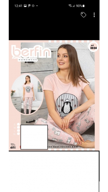 pijama dama berfin 100%bbc s-xl 4/set