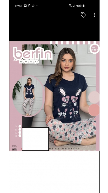 pijama dama berfin 100%bbc s-xl 4/set