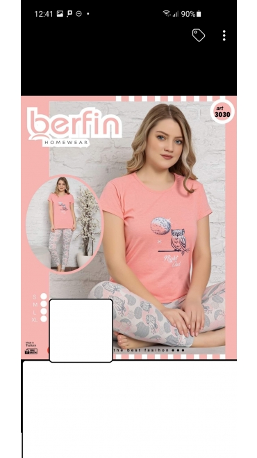 pijama dama berfin 100%bbc s-xl 4/set