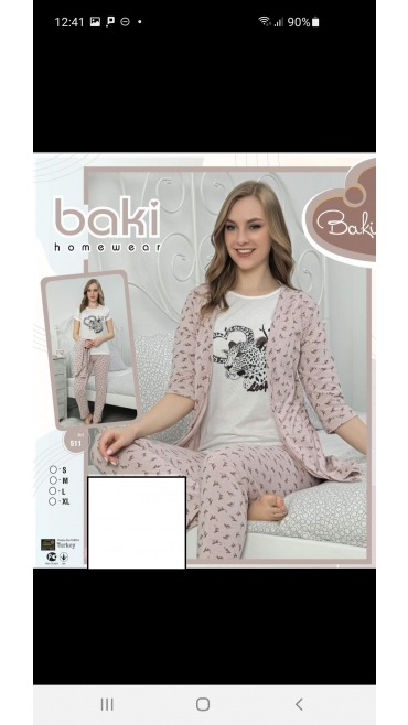 compleu dama baki 3 pcs 100%bbc s-xl 4/set