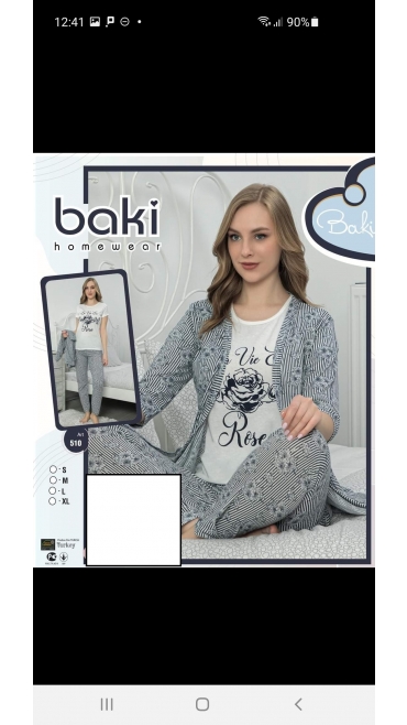 compleu dama baki 3 pcs 100%bbc s-xl 4/set