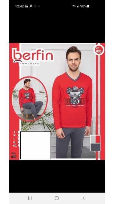 pijama barbati berfin 100%bbc s-2xl 5/set