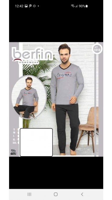 pijama barbati berfin 100%bbc s-2xl 5/set