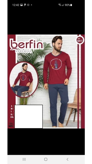 pijama barbati berfin 100%bbc s-2xl 5/set