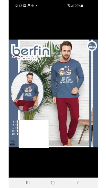 pijama barbati berfin 100%bbc s-2xl 5/set