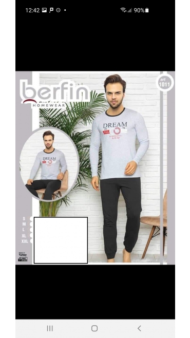 pijama barbati berfin 100%bbc s-2xl 5/set