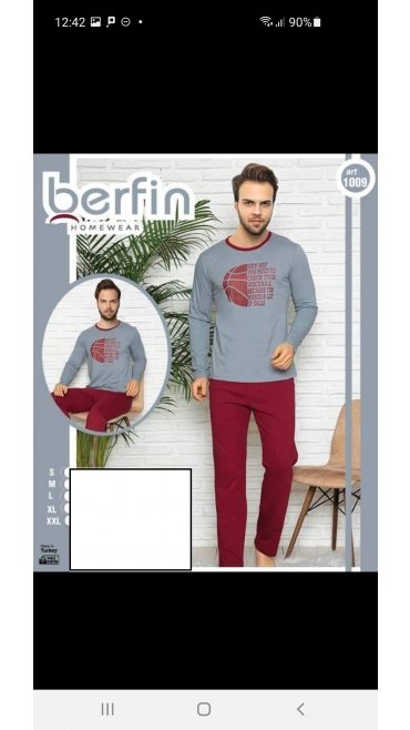 pijama barbati berfin 100%bbc s-2xl 5/set