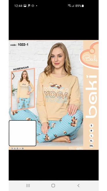 pijama dama baki licra 95%bbc, 5%licra s-2xl 5/set