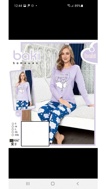 pijama dama baki 100%bbc s-2xl 5/set