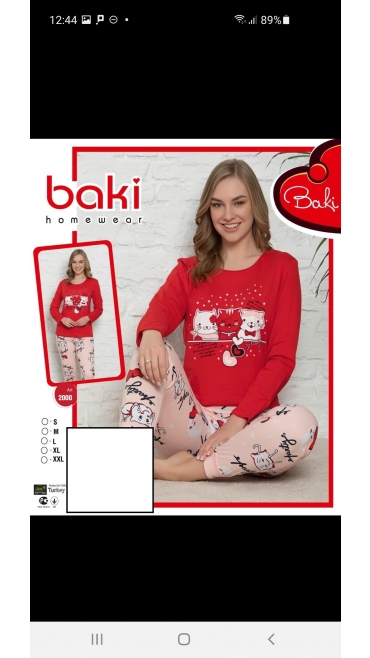 pijama dama baki 100%bbc s-2xl 5/set