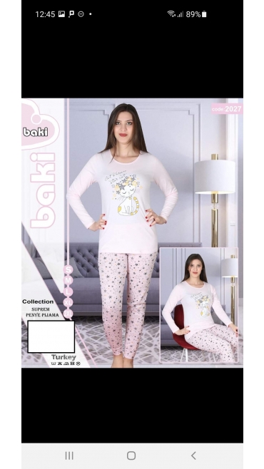 pijama dama baki 100%bbc s-2xl 5/set