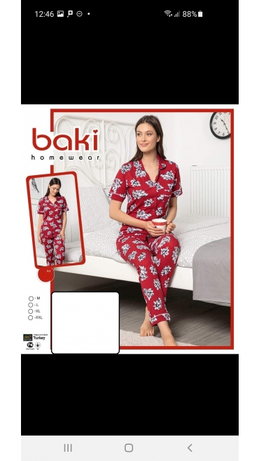 pijama dama baki 100%bbc m-2xl 4/set