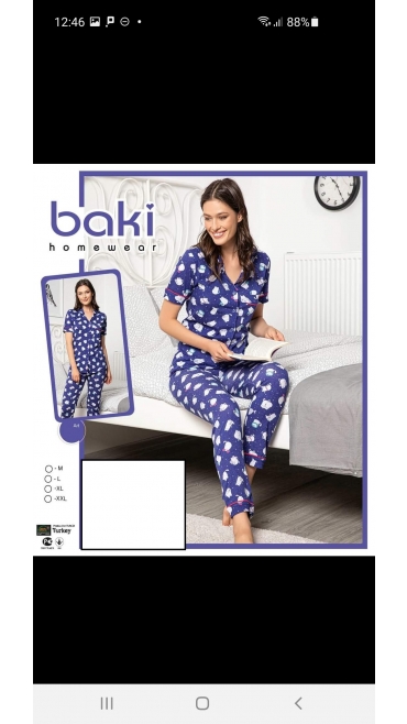 pijama dama baki 100%bbc m-2xl 4/set