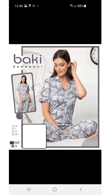 pijama dama baki 100%bbc m-2xl 4/set