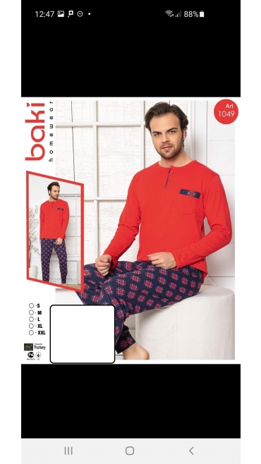 pijama barbati baki 100%bbc s-2xl 5/set