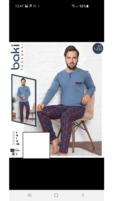 pijama barbati baki 100%bbc s-2xl 5/set