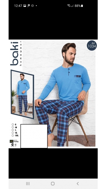 pijama barbati baki 100%bbc s-2xl 5/set