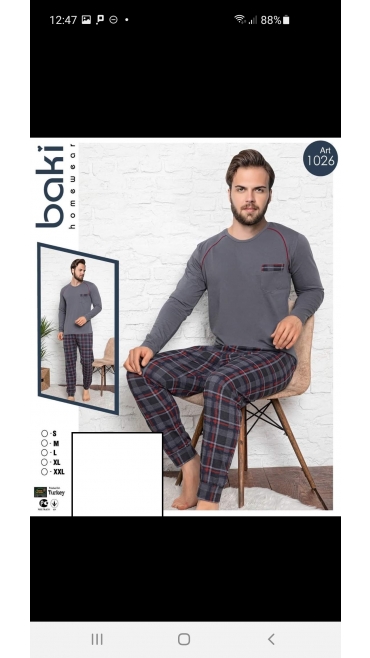 pijama barbati baki 100%bbc s-2xl 5/set