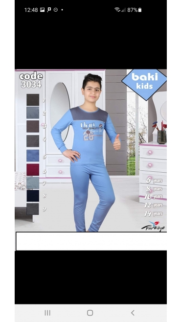 pijama baieti 95%bbc, 5%licra 6-14 ani 5/set