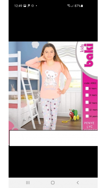 pijama fete 95%bbc, 5%licra 6-14 ani 5/set