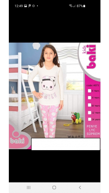 pijama fete 95%bbc, 5%licra 6-14 ani 5/set