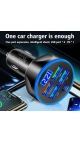 Incarcator auto cu afisaj led, 45W super fast charge, 1 x Tip C, 1 x USB 3.0, corp aliaj aluminiu, universal, negru, Engros